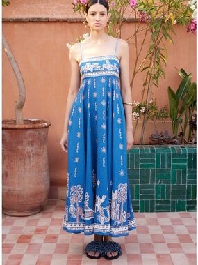Alemais Linen Acacia Sundress Blue, US2